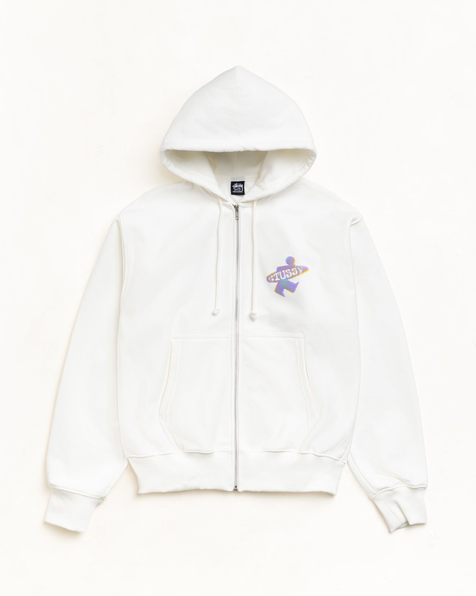 Dot Surf Zip Hood Unisex Long Sleeve In Off White