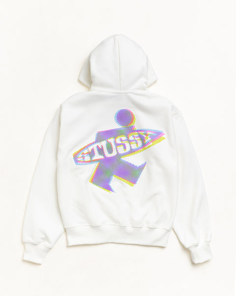 Dot Surf Zip Hood Unisex Long Sleeve In Off White
