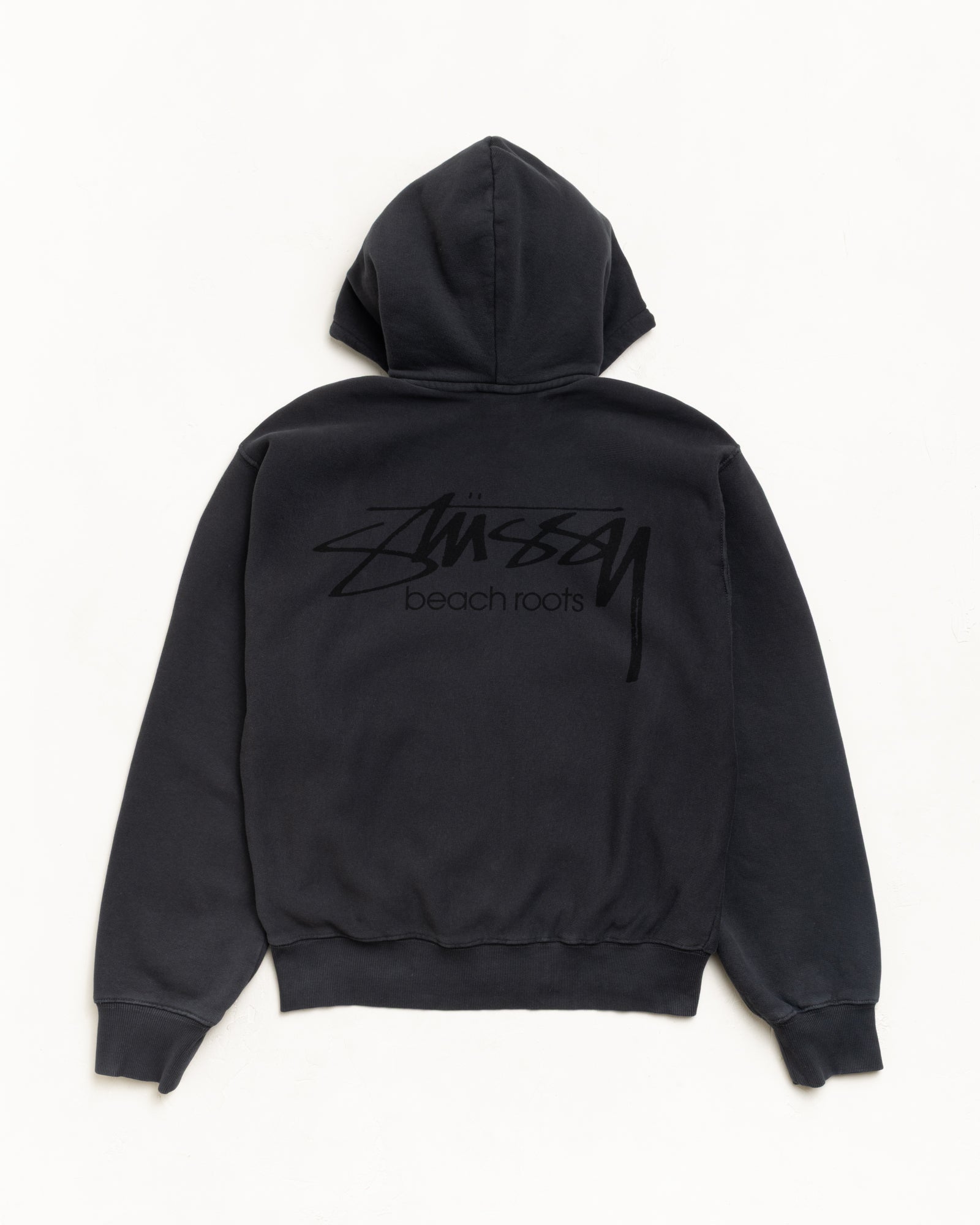Beach Roots Zip Hoodie Garment Dyed – Faded Black | Sweats | Stüssy