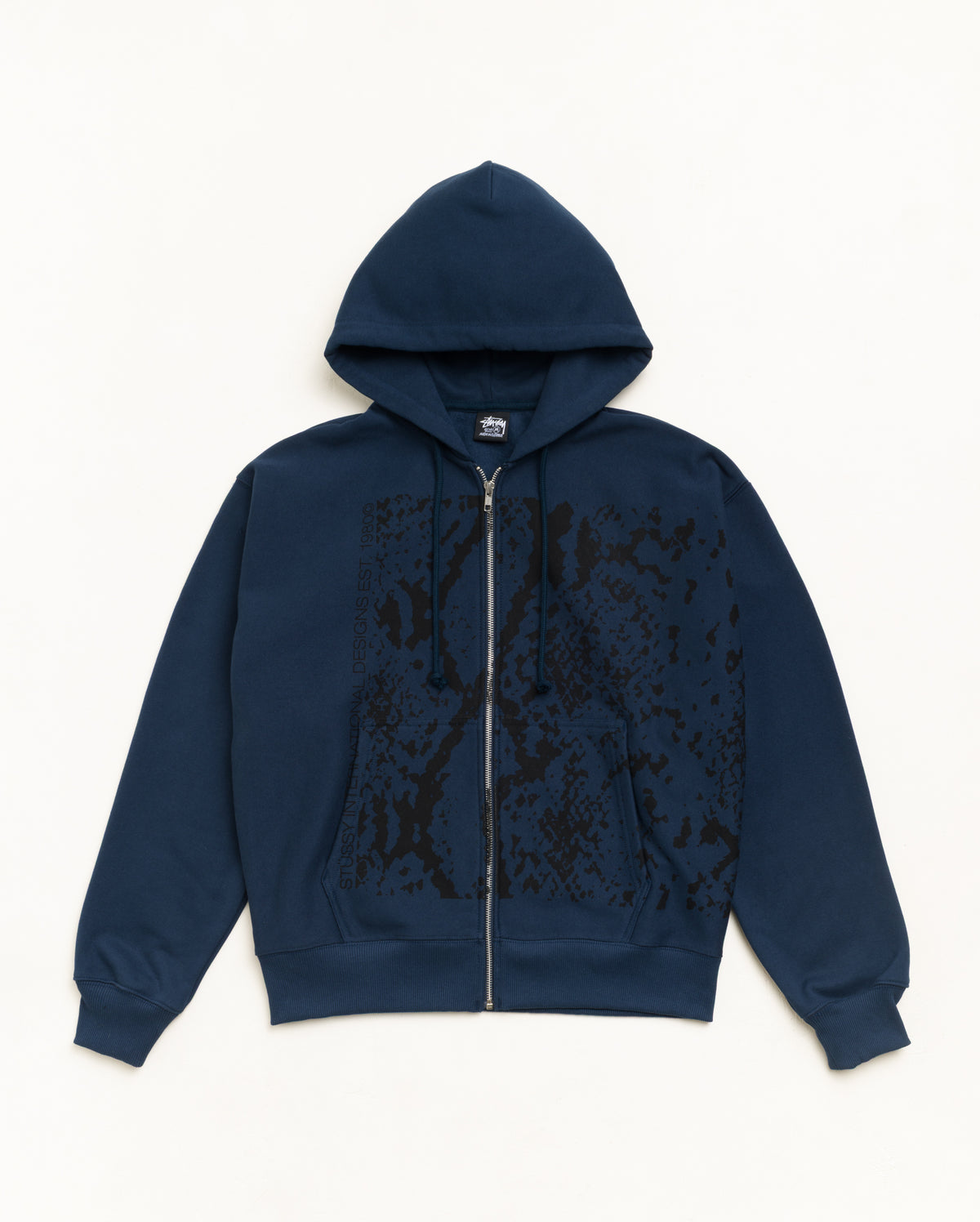 Snakeskin Zip Hood Unisex Long Sleeve In Navy | hero:main:collection:new-arrivals,shirts,tops-shirts,all,tees,outerwear,denim,knits,accessories,sunglasses,hoodies,sweats,mens-hoodies-sweatshirts,shorts,pants,bottoms,crew-sweats,zip-ups,swim,sweatpants,graphics,lazy-tees,swim,basic-9twenty,button-ups,shorts,cargos,denim-jeans,bottoms,bags,belts,wearables,gear,footwear,button-ups,basic-tops,jerseys,big-ol,classics,slim,jackets,all, | product-card-slider