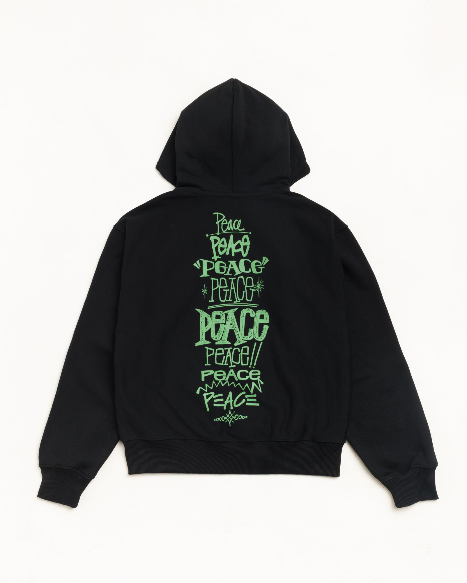 Peace Increased Zip Hoodie - Black | Sweats | Stüssy