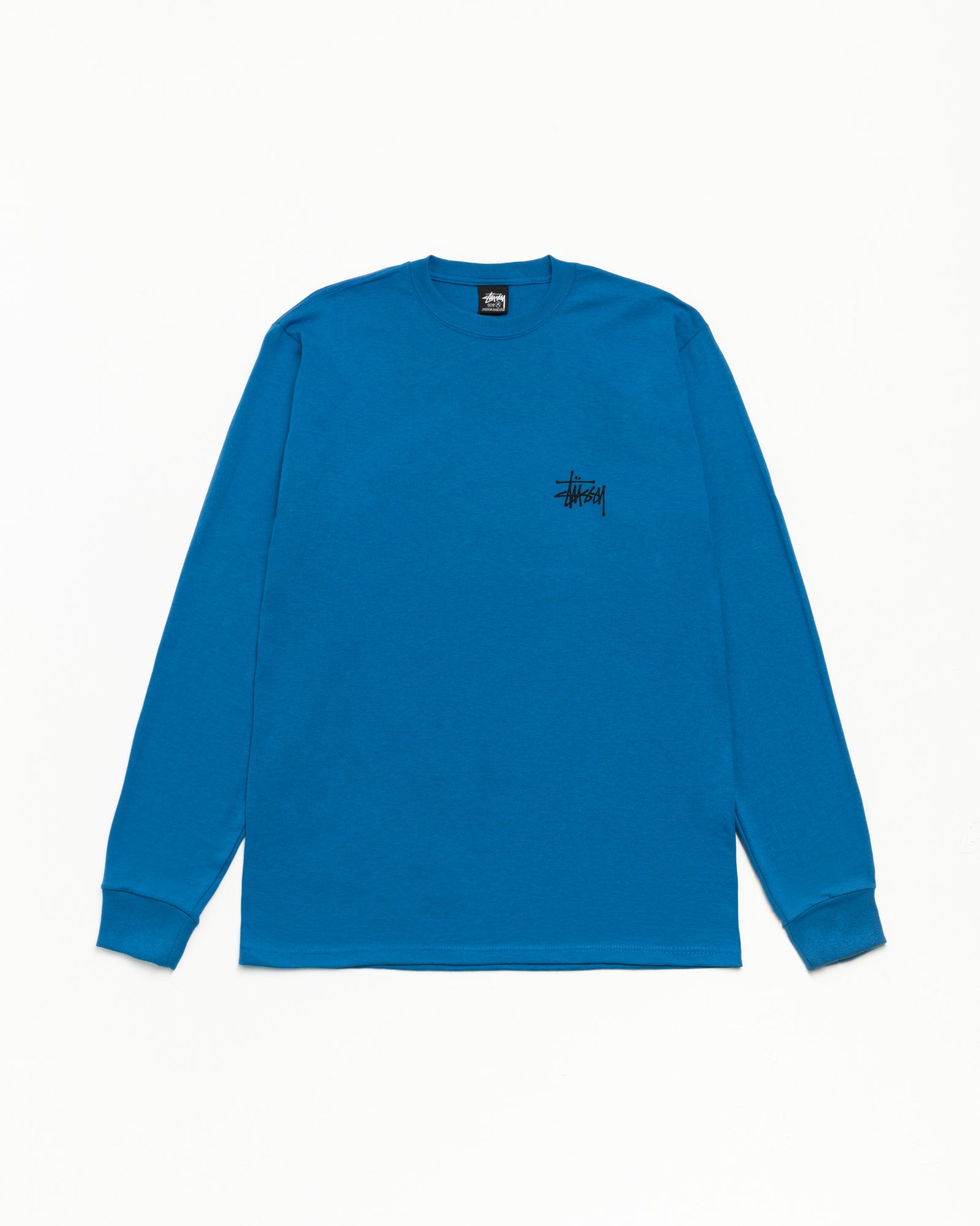 Basic Stüssy LS Tee unisex long sleeve in blue colorway
