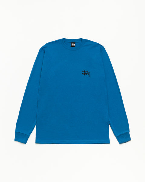 Basic Stüssy LS Tee unisex long sleeve in blue colorway