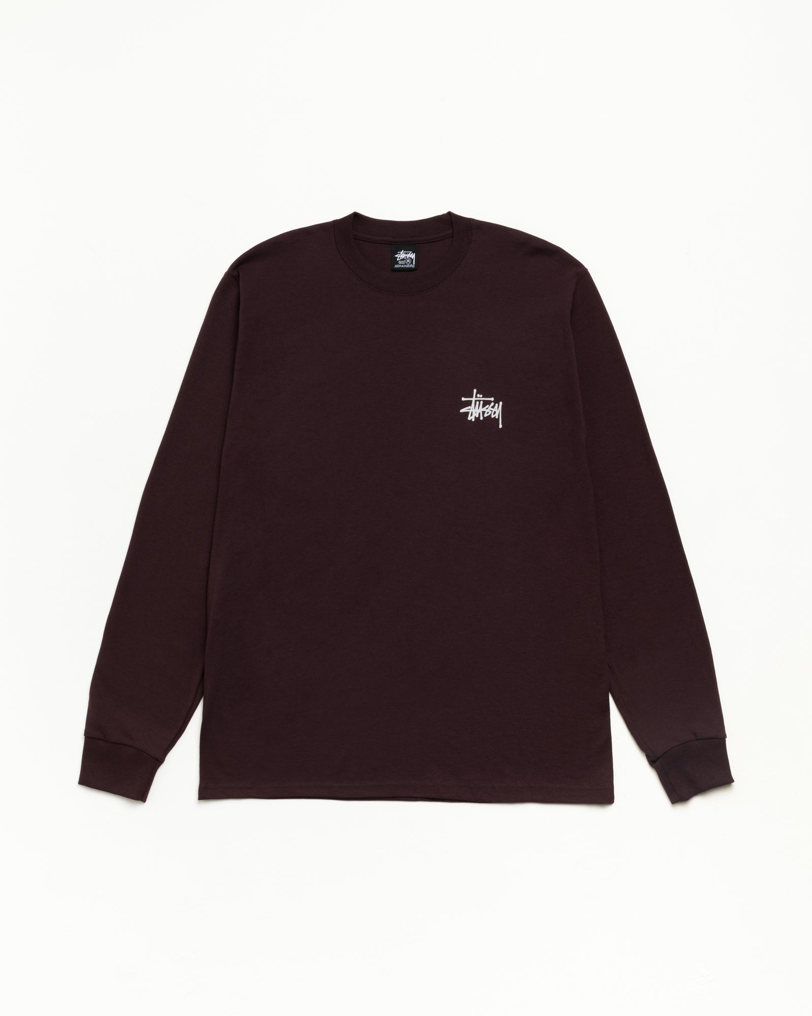 Basic Stüssy LS Tee Unisex Long Sleeve Tee in Chocolate