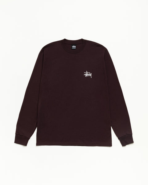 Basic Stüssy LS Tee Unisex Long Sleeve Tee in Chocolate