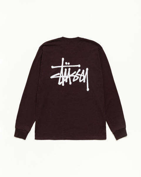 Basic Stüssy LS Tee Unisex Long Sleeve in Chocolate