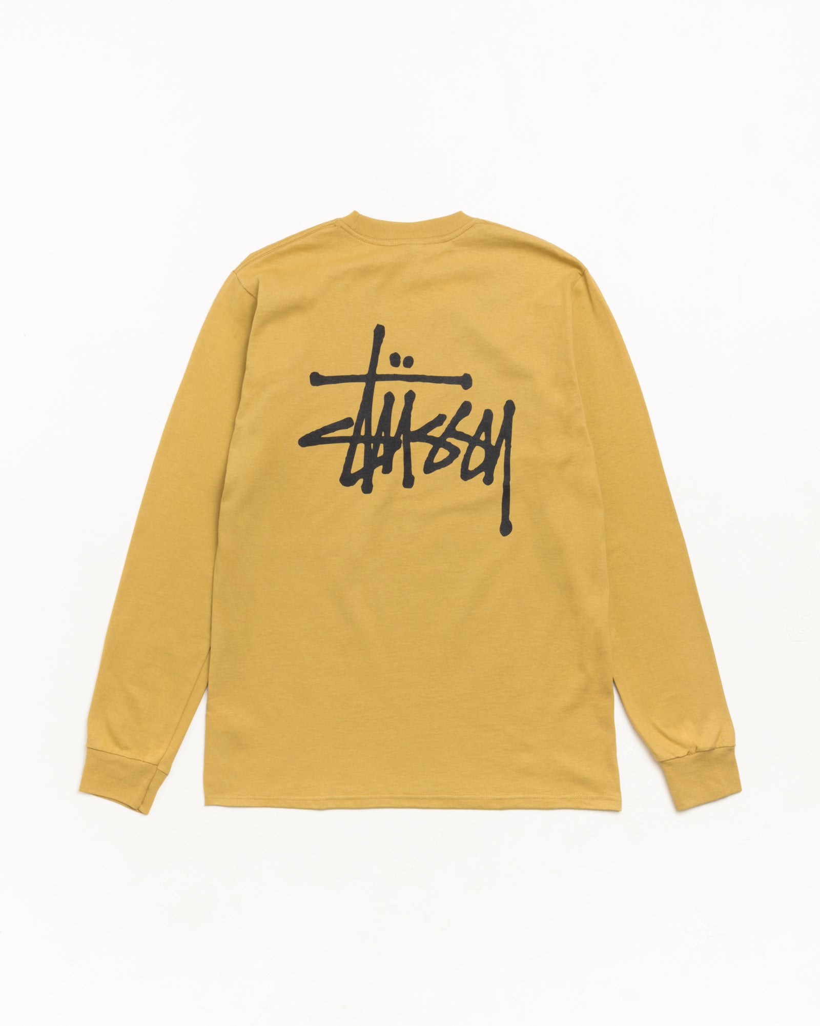 Basic Stussy Ls Tee Unisex Long Sleeve In Curry