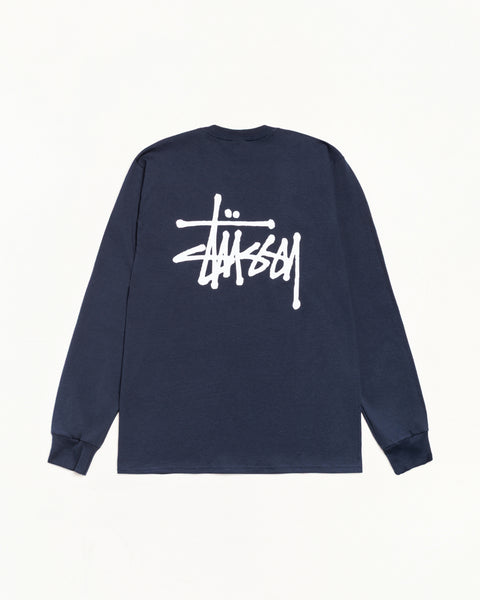 Basic Stussy Ls Tee Mens Long Sleeve In Navy