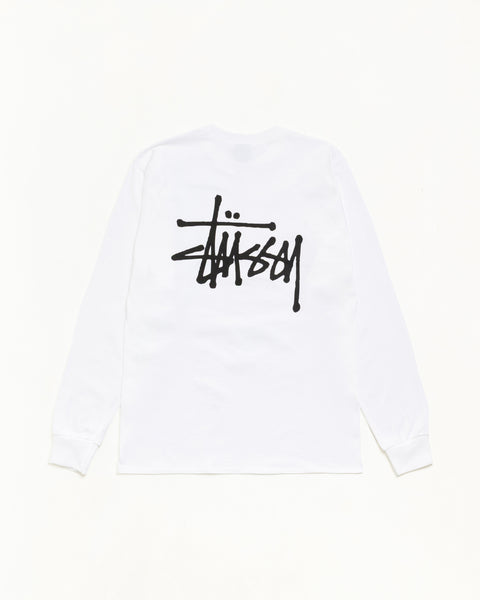 Basic Stussy Ls Tee Unisex Long Sleeve In White