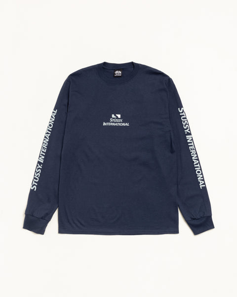 Stussy International Ls Tee Mens Long Sleeve In Navy