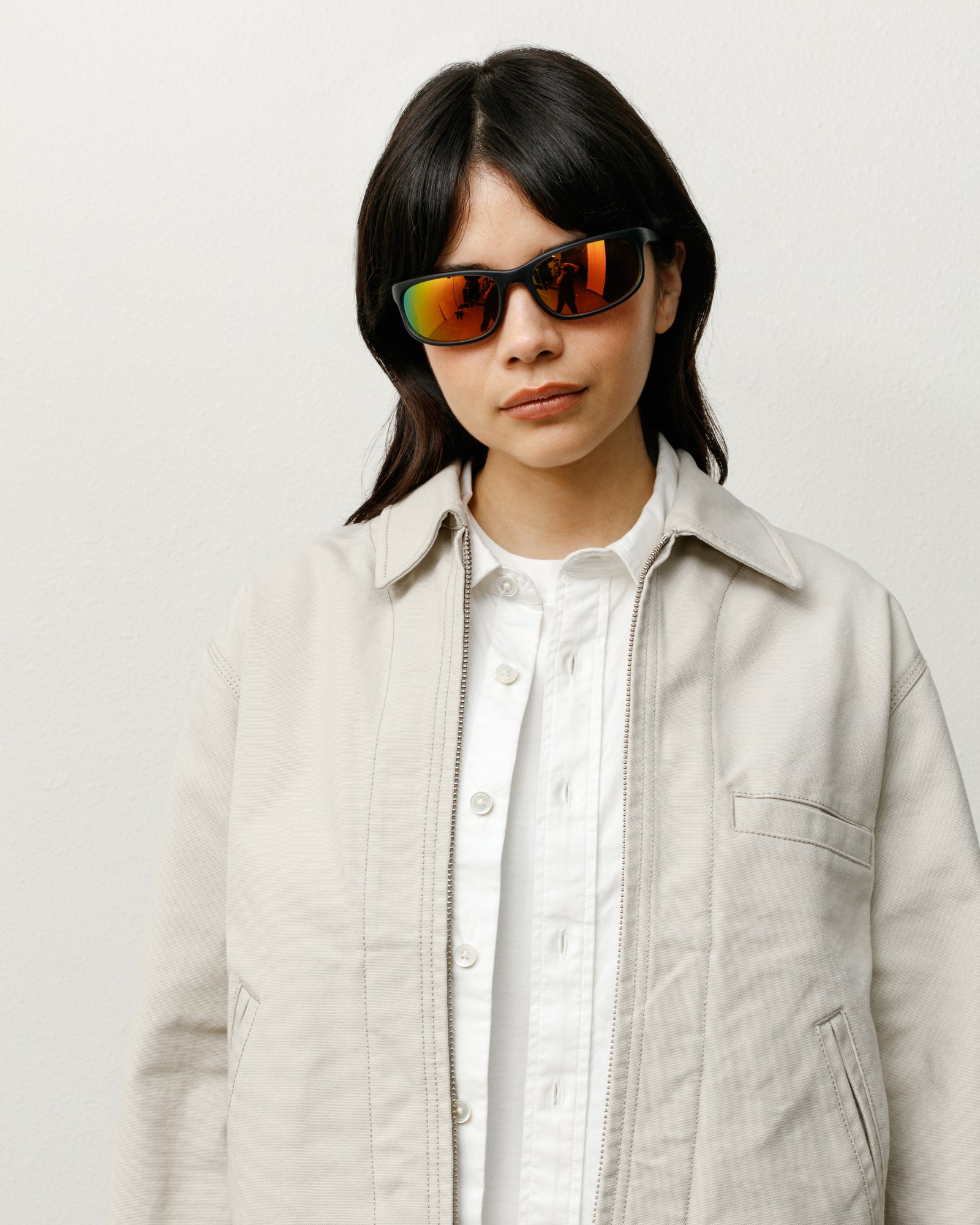 Julian Sunglasses – Frost Black/Orange Mirror Lens | Eyegear | Stüssy