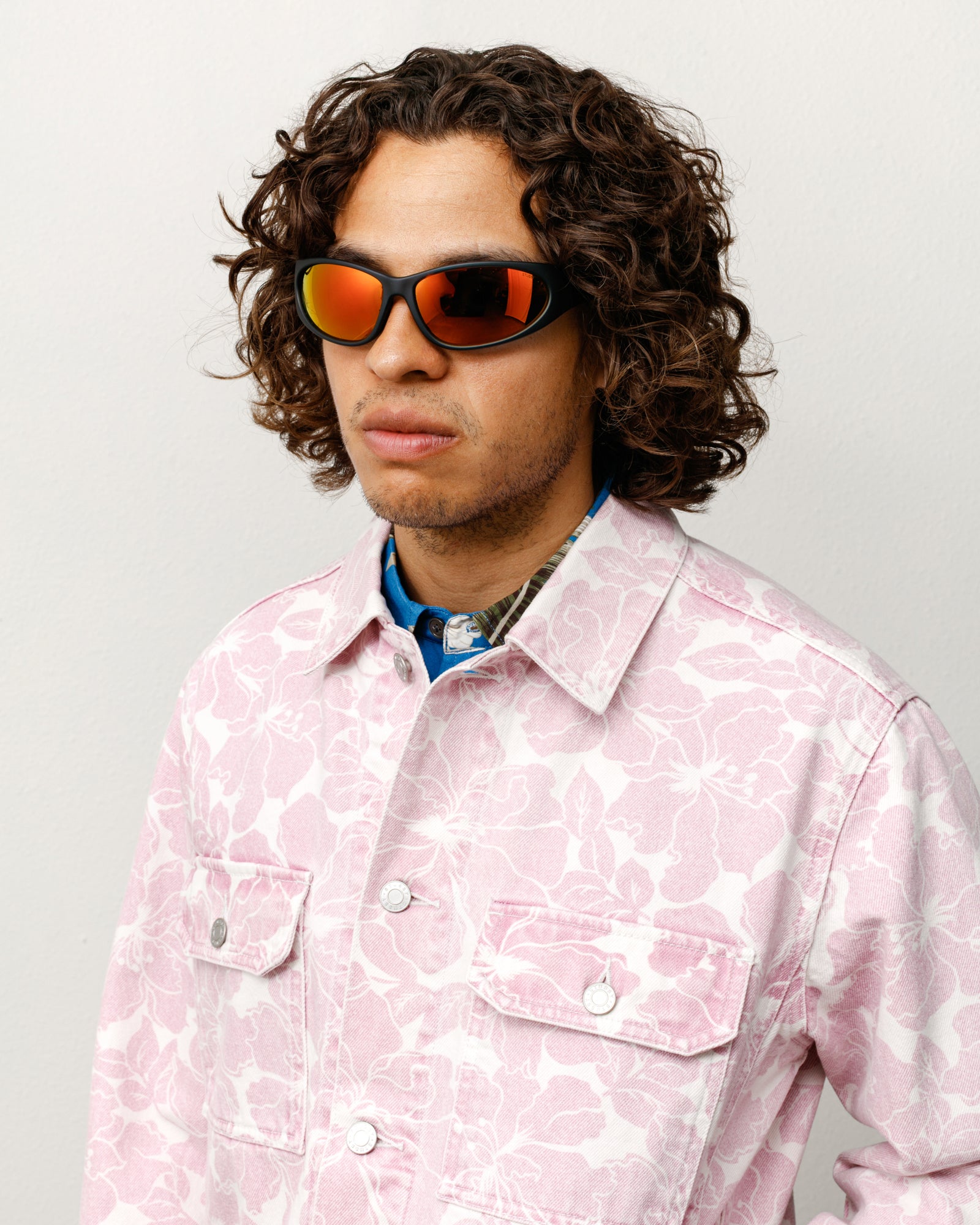 Adrian Sunglasses – Frost Black/Orange Mirror Lens | Eyegear | Stüssy