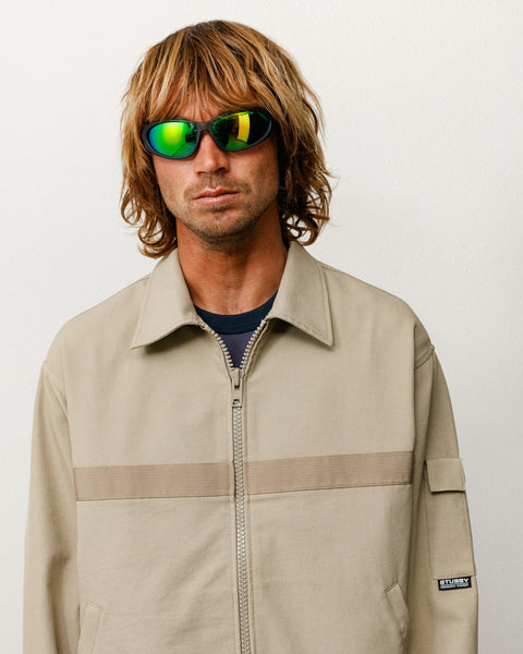 Adrian Sunglasses Unisex In Frost Grey/green Mirror Lens