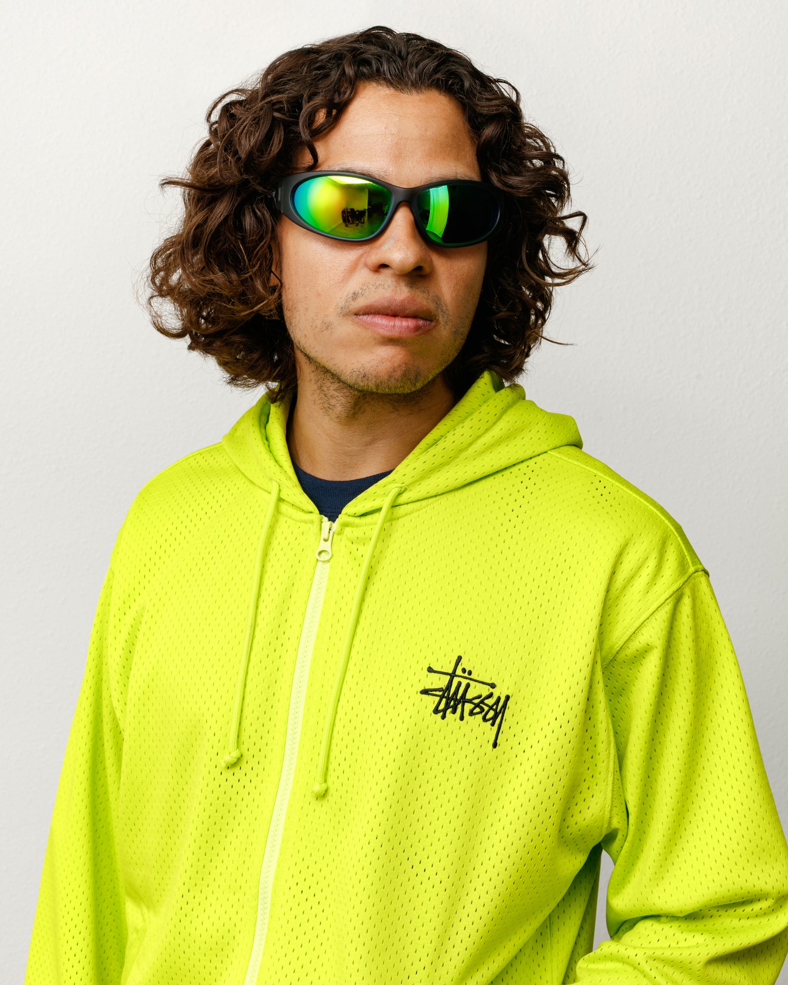Adrian Sunglasses – Frost Grey/Green Mirror Lens | Eyegear | Stüssy