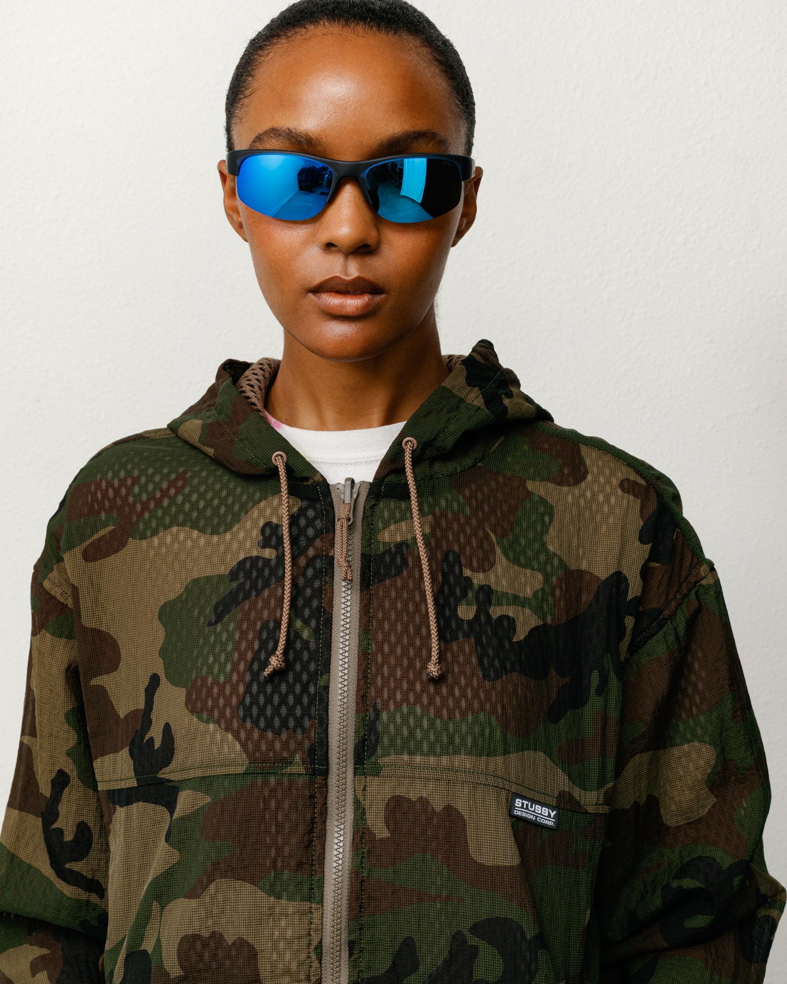 Hiro Sunglasses – Frost Black/Blue Mirror Lens | Eyegear | Stüssy