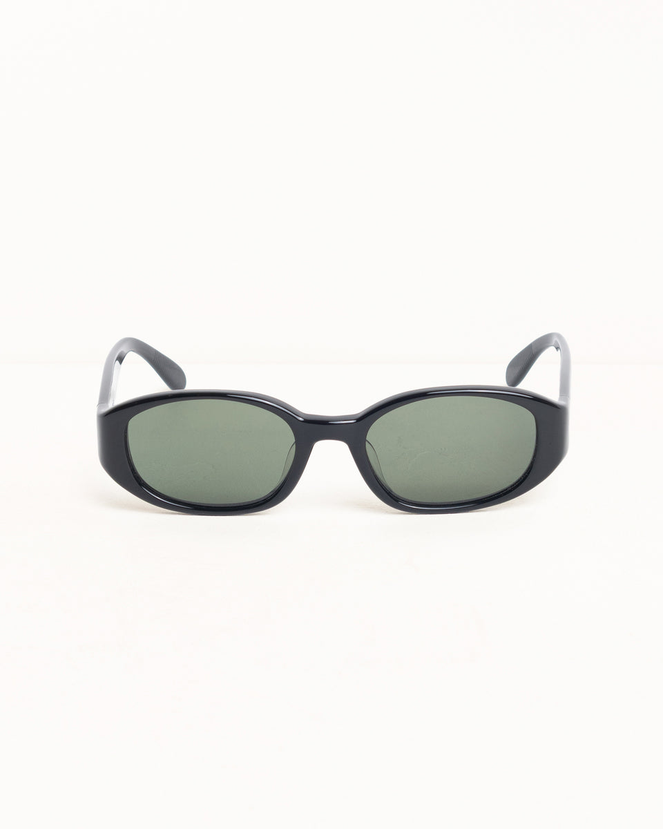 Roman Sunglasses Unisex In Black/dark Green Lens