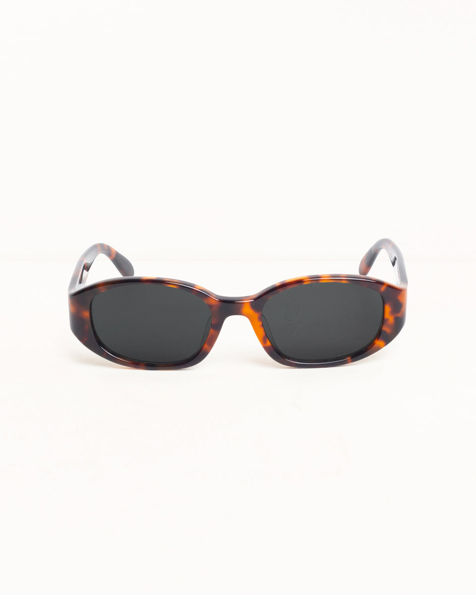Roman Sunglasses Unisex In Brown Tortoise/black Lens