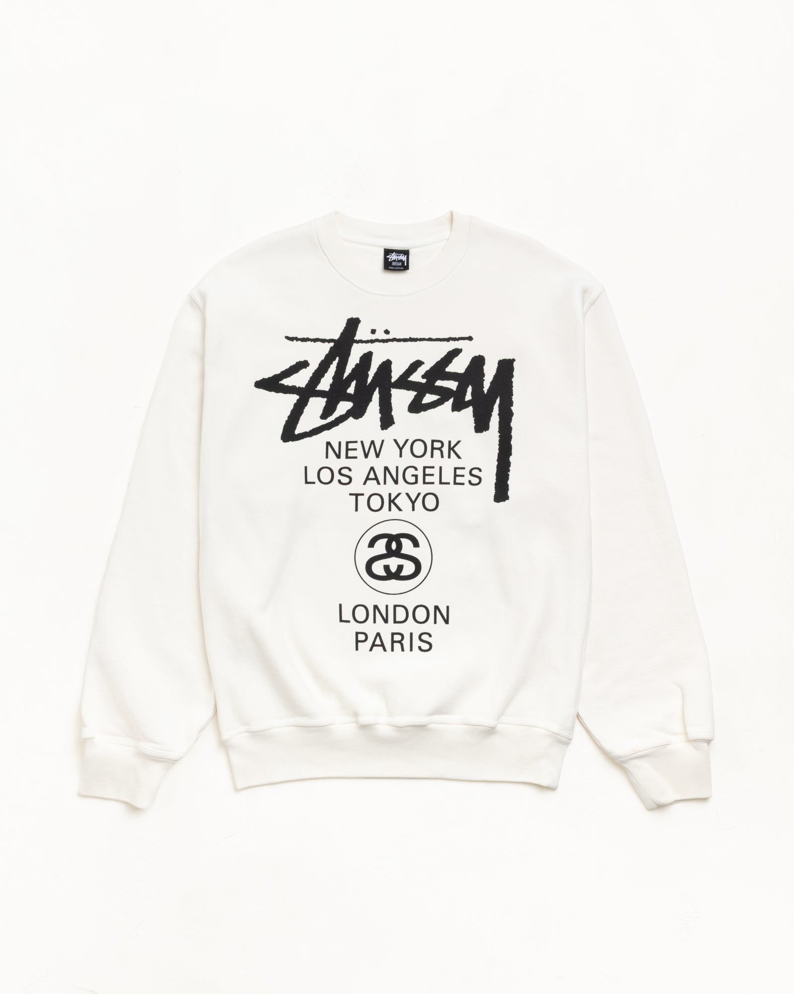 World Tour Pig. Dyed Crew Mens Long Sleeve In Natural