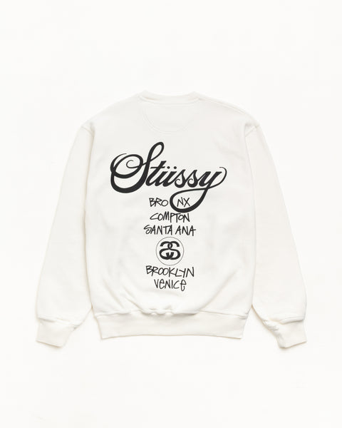 World Tour Pig. Dyed Crew Mens Long Sleeve In Natural