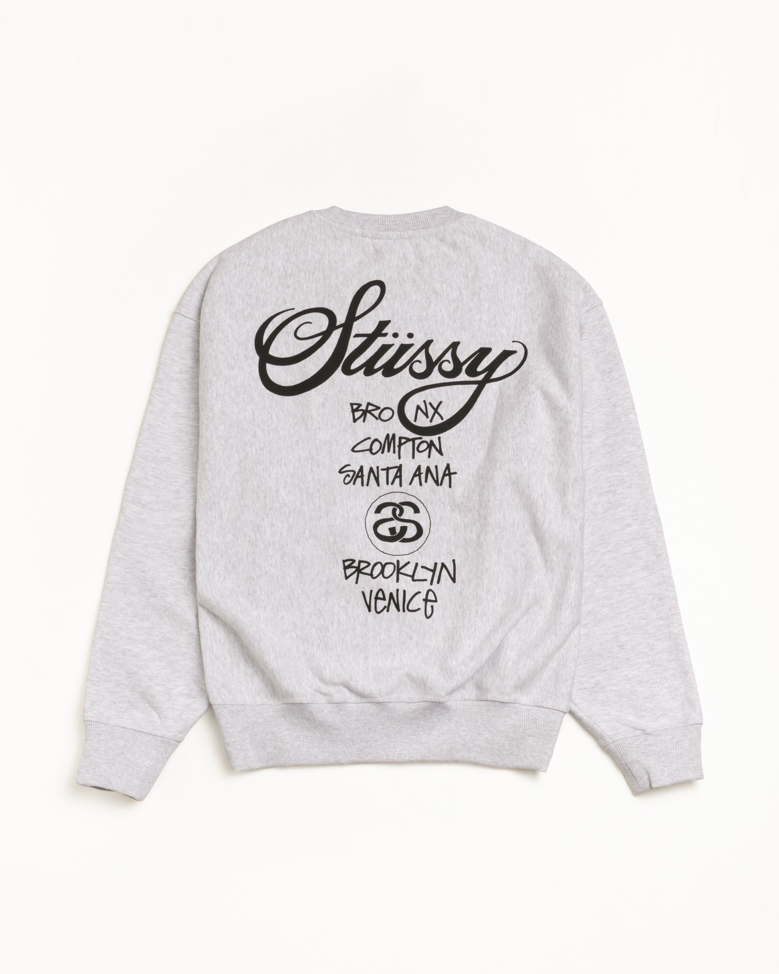ステューシー STUSSY WORLD TOUR CREW スウェットトレーナー World Tour Crew – Ash Heather | Sweats | Stüssy