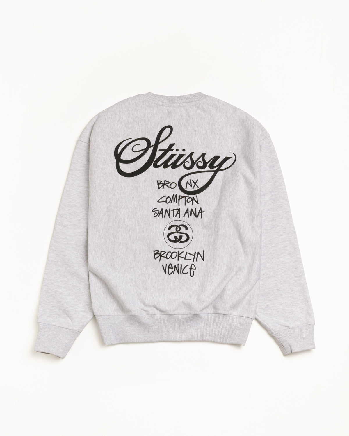 World Tour Crew – Ash Heather | Sweats | Stüssy