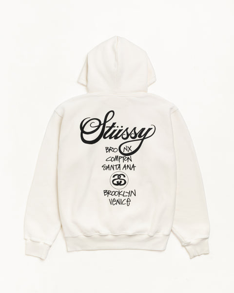 World Tour Pig. Dyed Hood Mens Long Sleeve In Natural