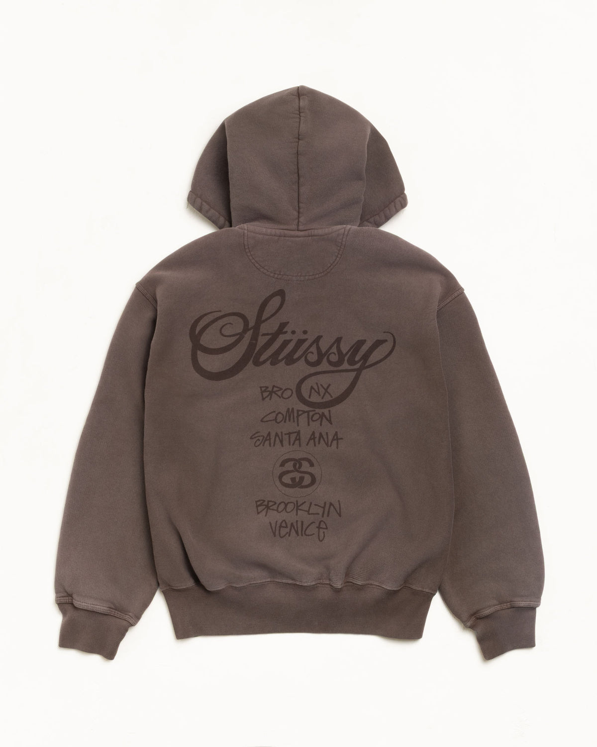 World Tour Zip Hoodie – Sun Faded Brown | Sweats | Stüssy