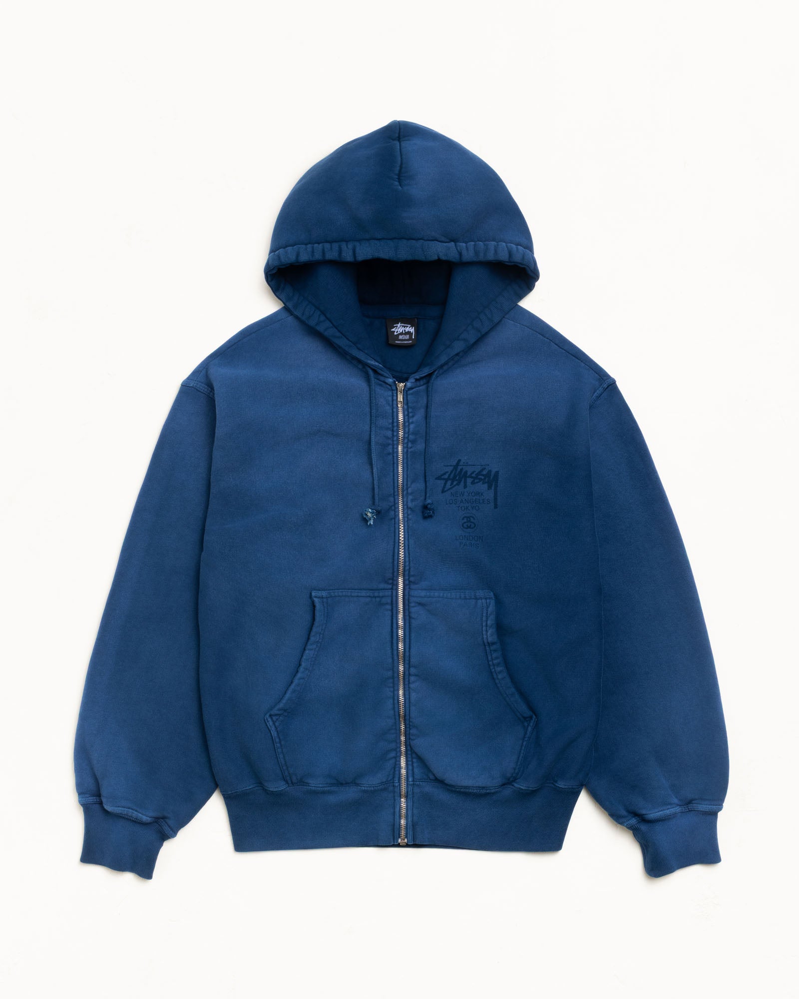 World Tour Sun Fade Zip Hood Mens Long Sleeve In Faded Navy