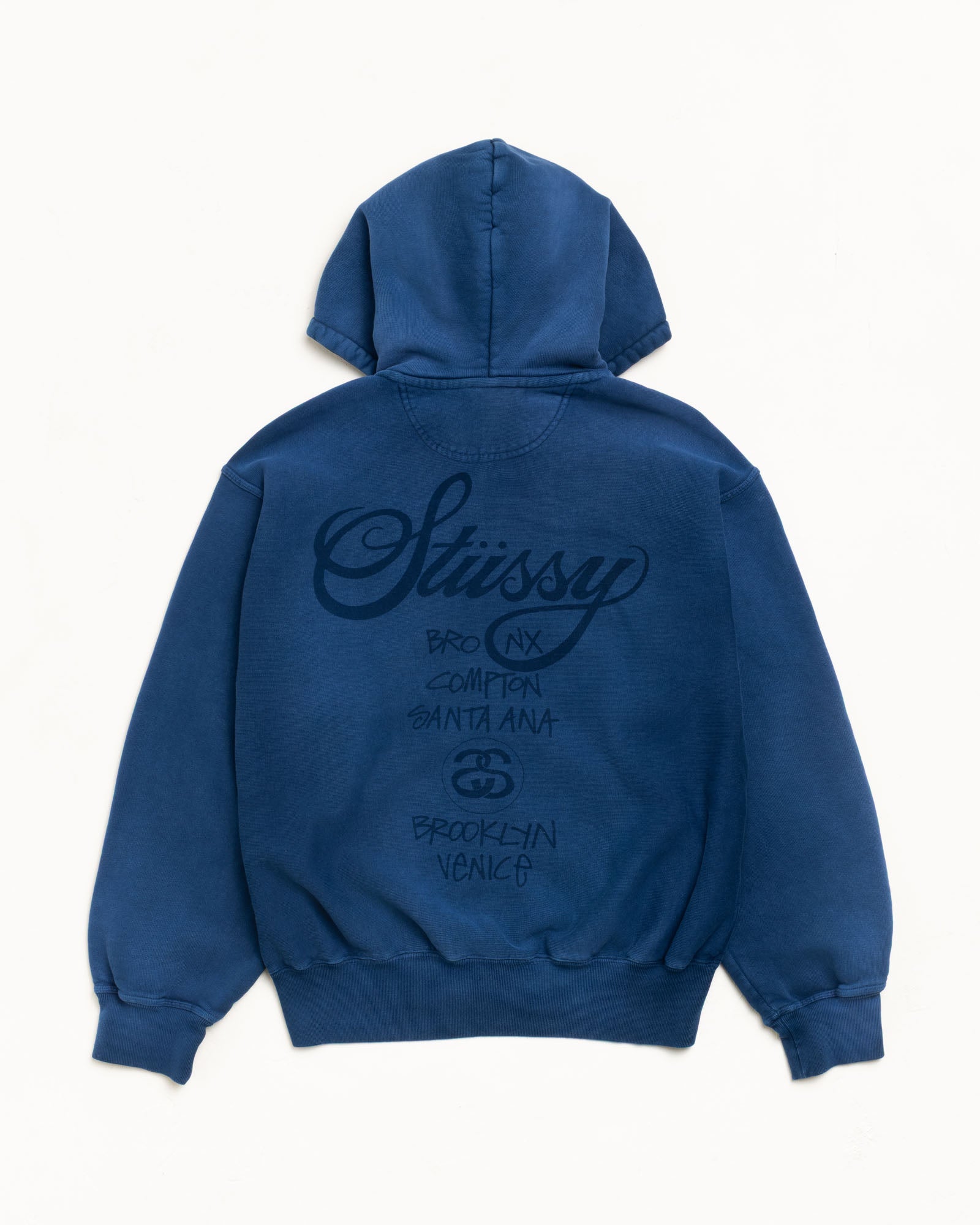 World Tour Zip Hoodie – Sun Faded Navy | Sweats | Stüssy