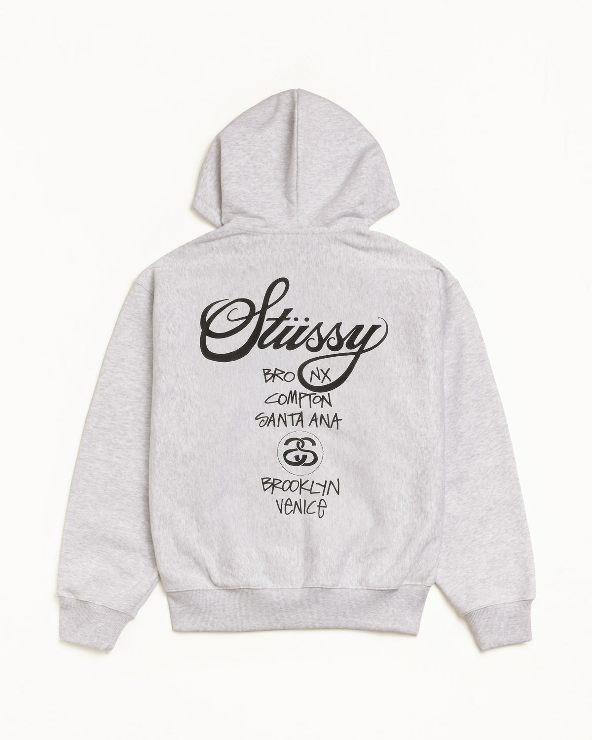 World Tour Zip Hoodie – Ash Heather | Sweats | Stüssy