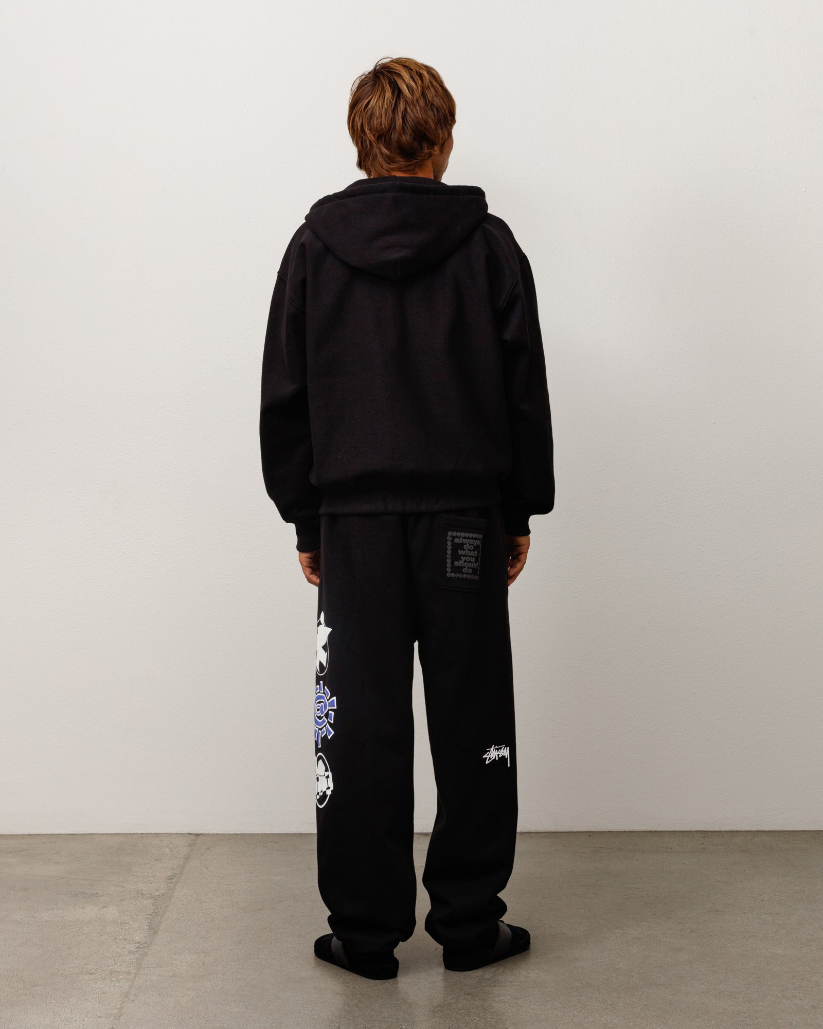 Stüssy & Always Stack Zip Hoodie in Black
