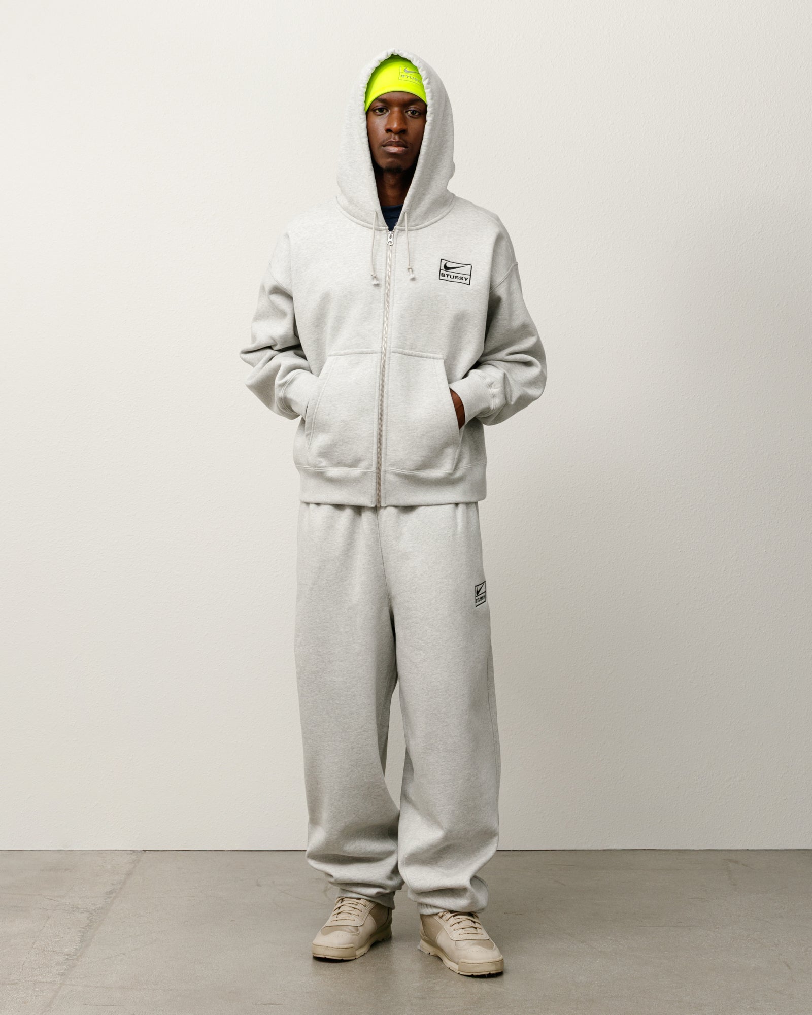 Stüssy & Nike Fleece Pant – Grey Heather | Bottoms | Stüssy