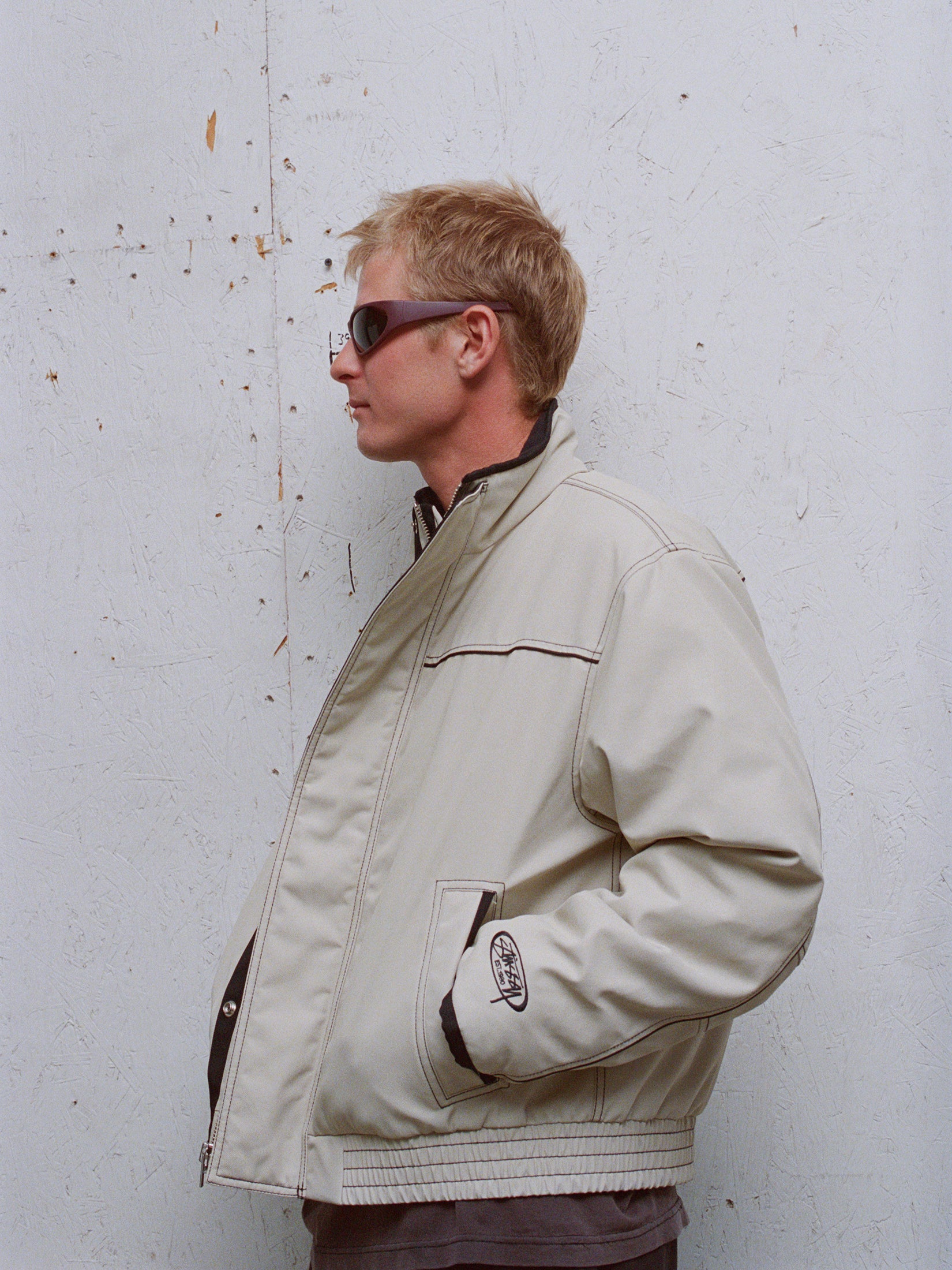 ステューシー　stussy designs bomber jacket Stüssy Stussy Bomber Jacket Logo Design Black Color Design