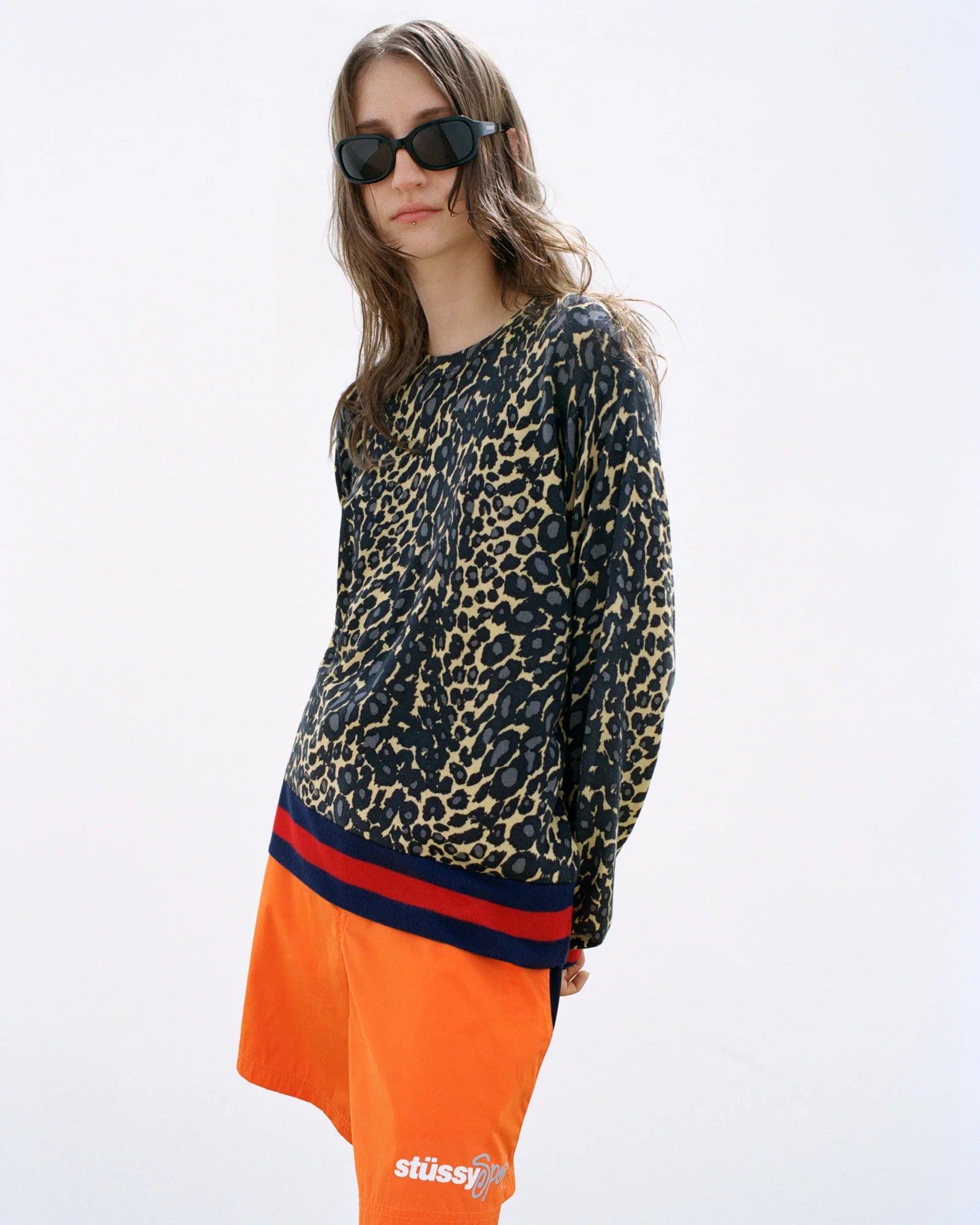 トップス STUSSY WALES BONNER LEOPARD SWEATER Stussy x Wales Bonner Leopard Sweater Golden Men's - FW25 - US