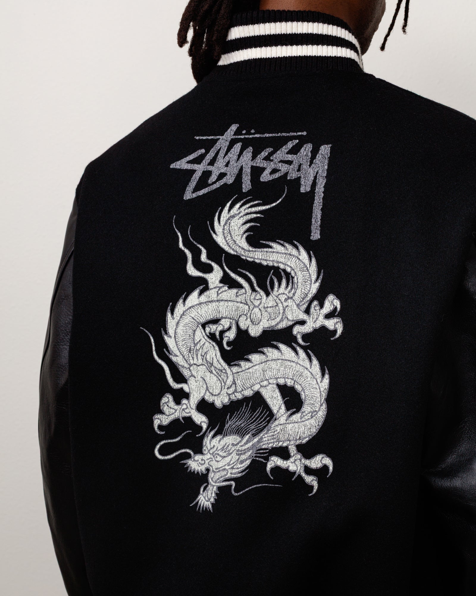 Junya Varsity Jacket – Black | Outerwear | Stüssy