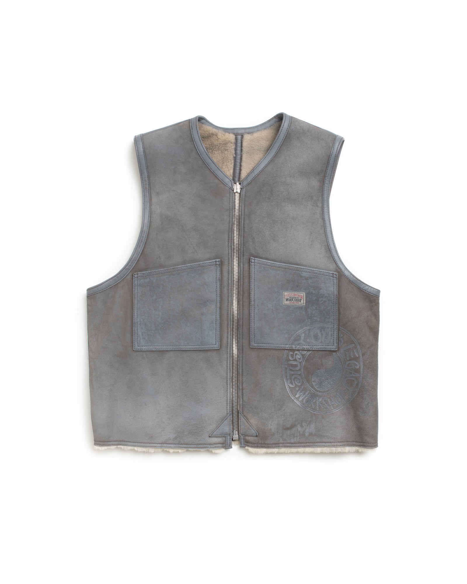 Our Legacy Reversible Shearling Vest in Overdyed