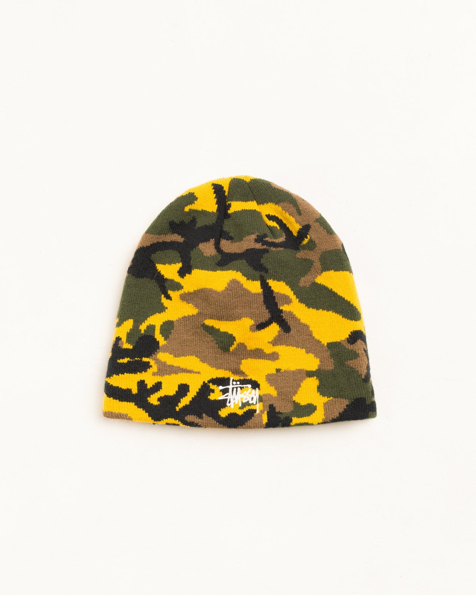 Basic Jacquard Skullcap Unisex In Yellow Camo | hero:main:collection:new-arrivals-b,new-arrivals,shirts,tops-shirts,all,tees,outerwear,denim,knits,accessories,sunglasses,hoodies,sweats,mens-hoodies-sweatshirts,shorts,pants,bottoms,crew-sweats,zip-ups,swim,sweatpants, | product-card-slider