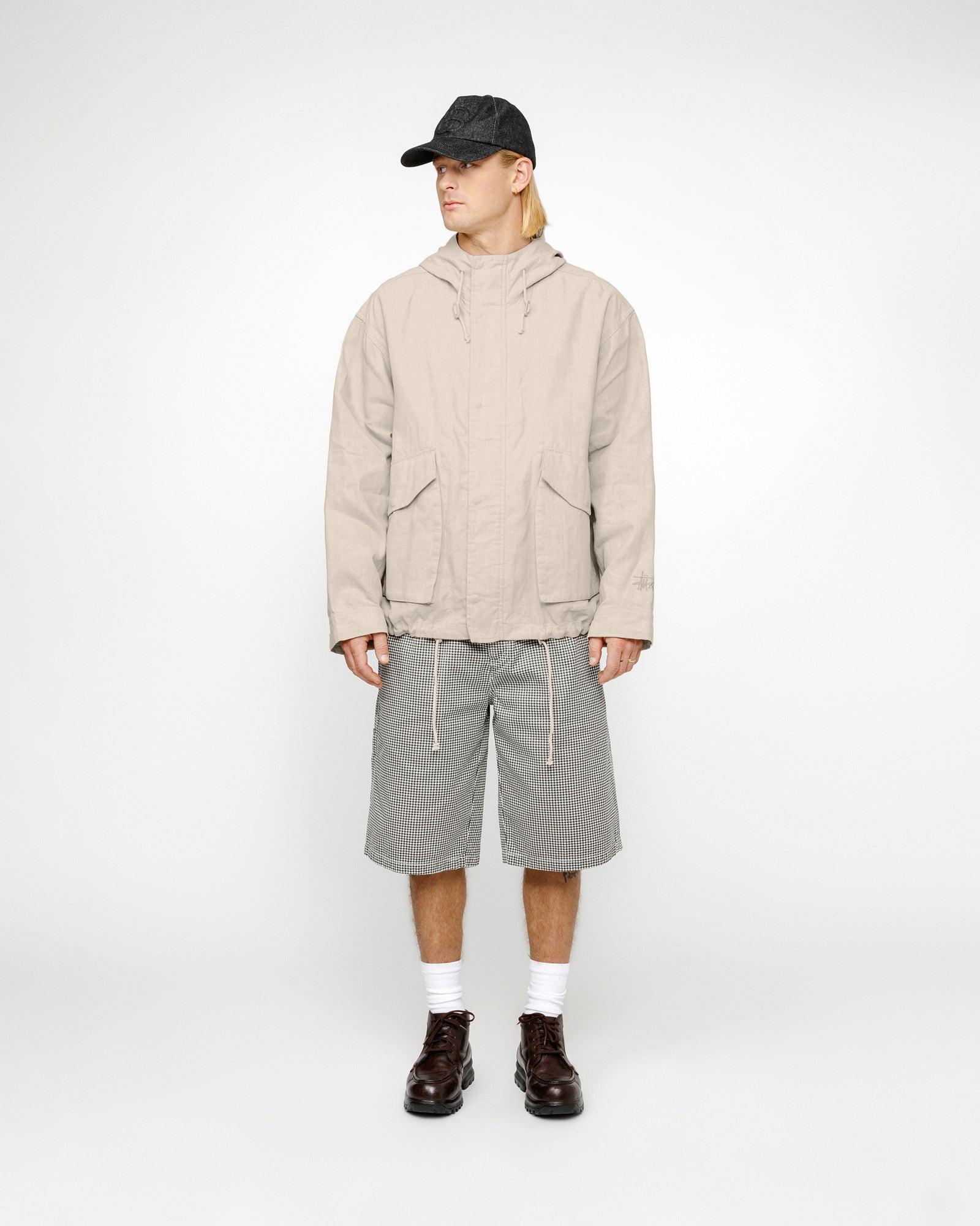 STUSSY WORKGEAR SHORTS TWILL HOUNDSTOOTH BOTTOMS
