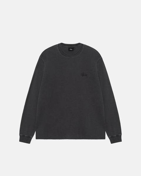 BASIC STOCK LS THERMAL WASHED BLACK TOP