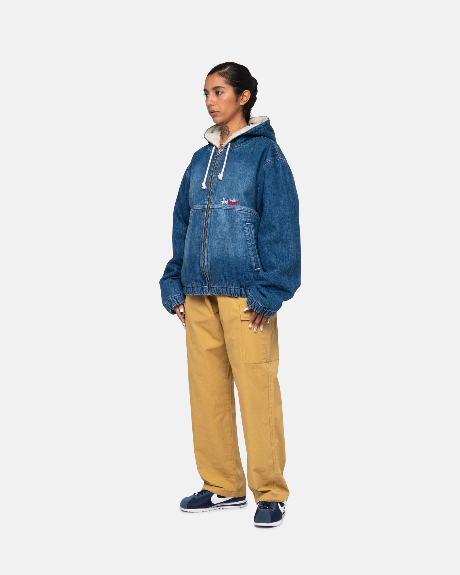 Work Jacket Denim Sherpa - Unisex Jackets & Outerwear | Stüssy