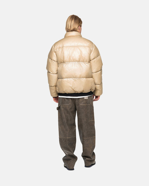 STÜSSY DOWN PUFFER PARACHUTE RIPSTOP COYOTE OUTERWEAR