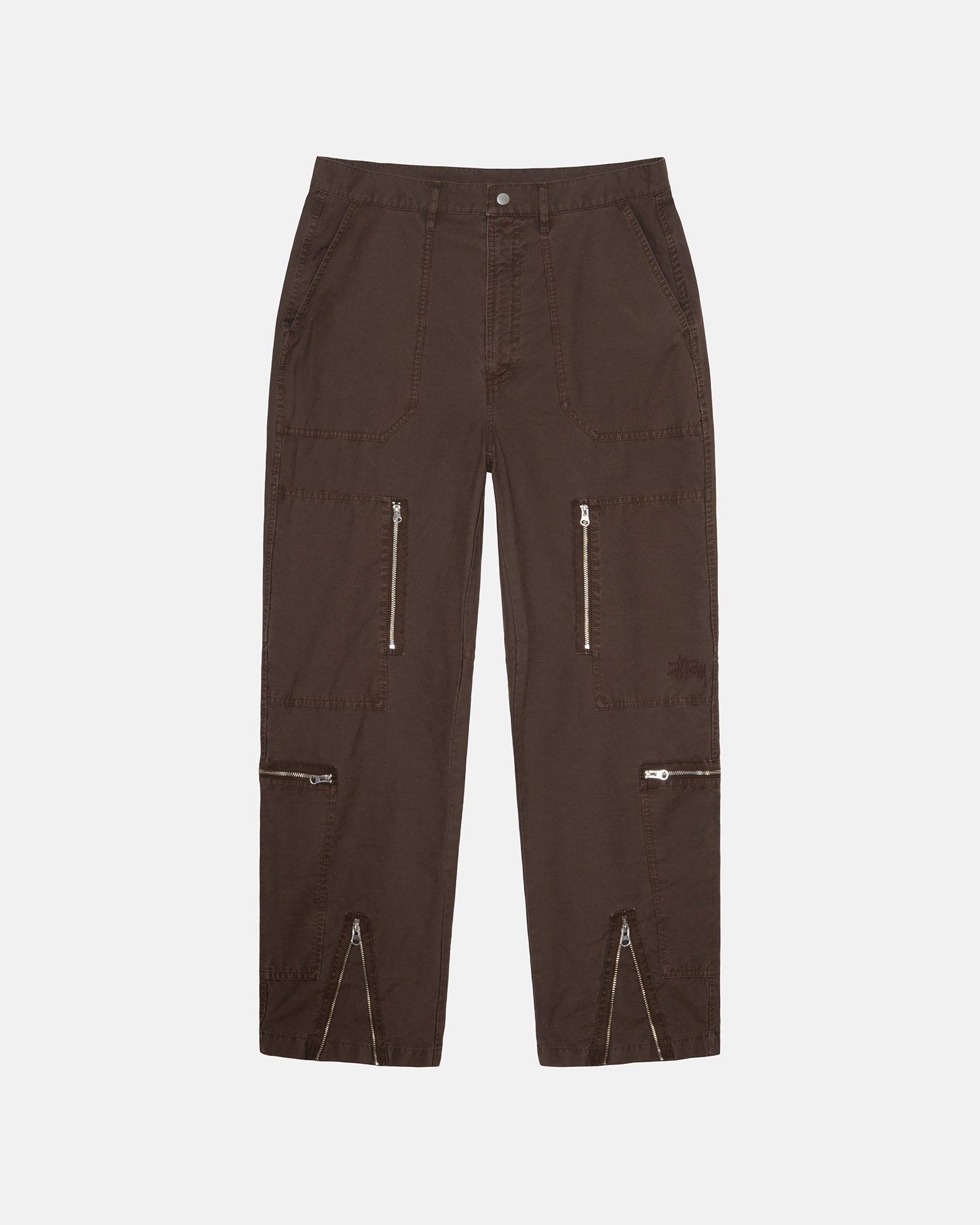 FLIGHT PANT NYCO PIGMENT DYED BROWN PANTS
