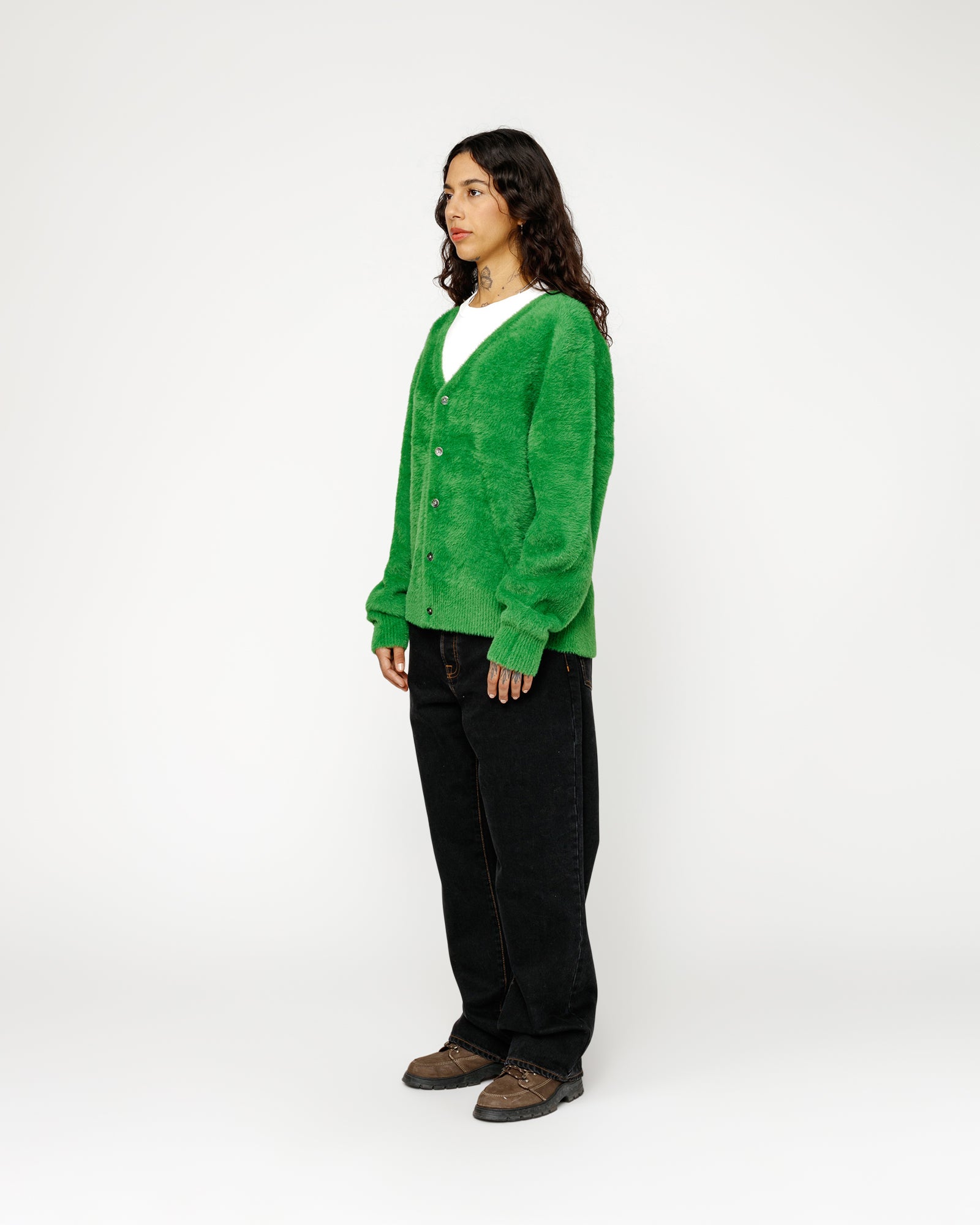 STUSSY Shaggy Cardigan Lime（Stussy stussy shaggy cardigan - Gem）