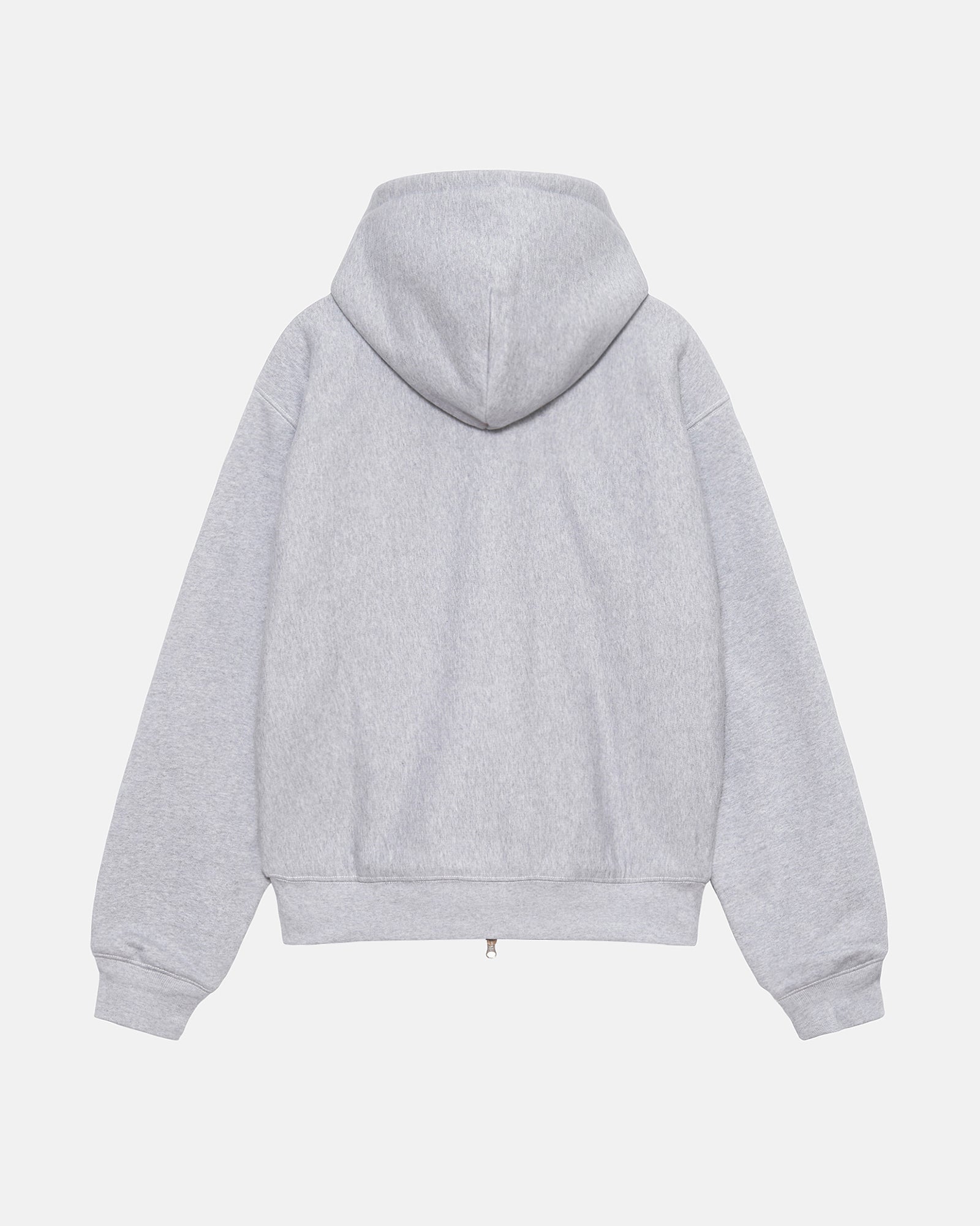 Double Face Label Zip Hoodie in grey heather – Stüssy