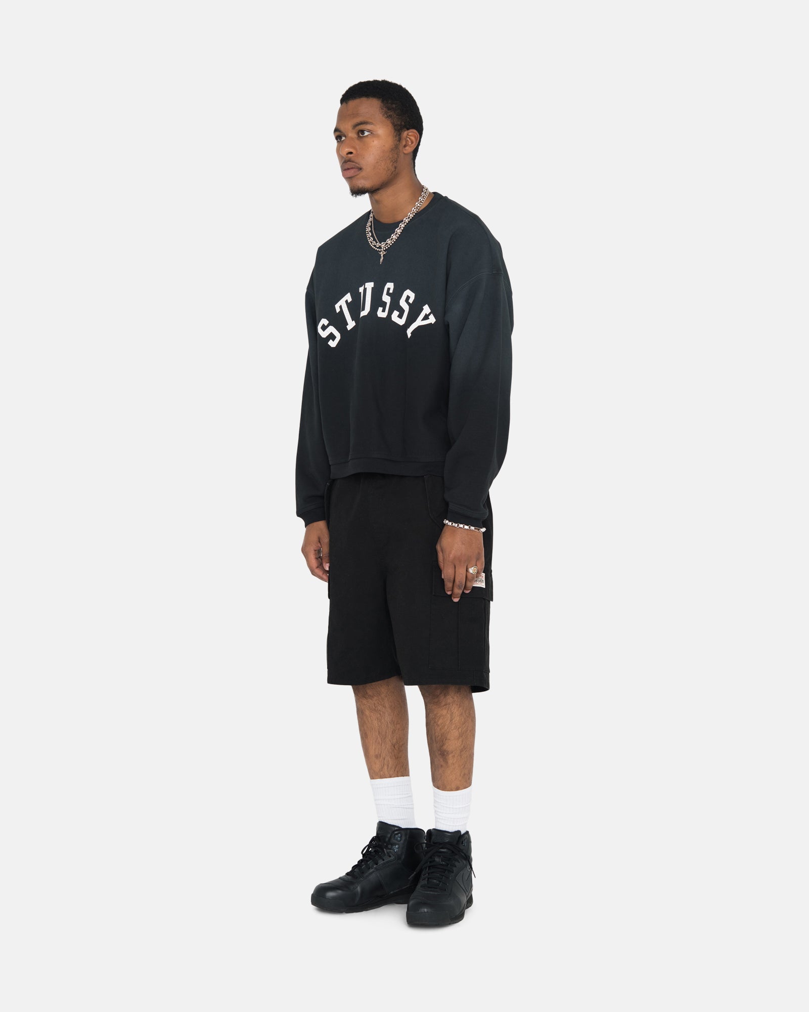 STUSSY SUN FADED OVERSIZED CREW-