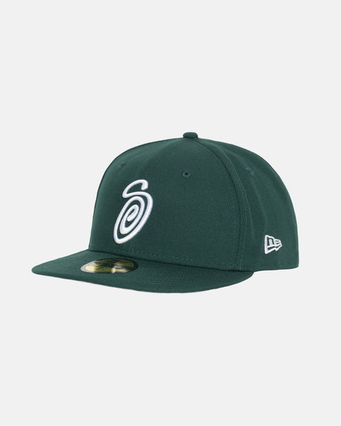 STÜSSY NEW ERA 59FIFTY CURLY S FOREST GREEN ACCESSORY
