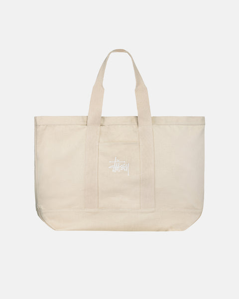 STÜSSY CANVAS EXTRA LARGE TOTE BAG NATURAL ACCESSORY