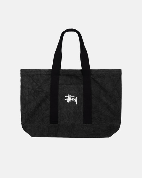 STÜSSY CANVAS EXTRA LARGE TOTE BAG WASHED BLACK ACCESSORY
