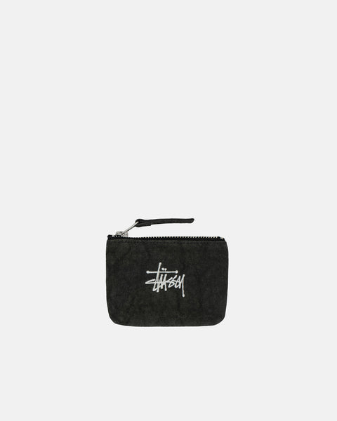STÜSSY CANVAS COIN POUCH WASHED BLACK ACCESSORY