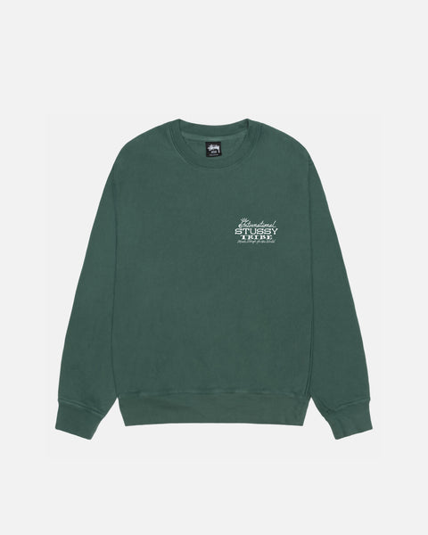 STÜSSY IST CREW PIGMENT DYED FOREST SWEATS